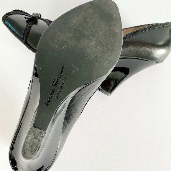 Salvatore Ferragamo ‘Genie’ Leather Peep-Toe Wedge - Picture 12 of 14